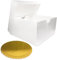 Cake Box 10 Inch Pack of 5 – Includes 5 White Cake Boxes with Removable Lids and 5 Golden Cake Boards – Strong Cardboard Cake Packaging for Cakes, Pies, Muffins, Donuts – Dust & Moisture Resistant