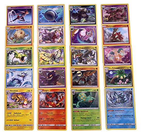 Originale Pokemon Karten - 20 Verschiedene seltene Pokemon Rare Karten - Deutsch