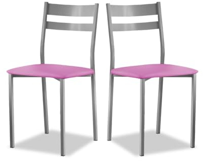 ASTIMESA SCRFRS Zwei Küchenstühle, Metall, Rosa, Sitzhöhe 45 cm