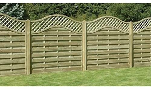Omega Lattice Top Wooden Fence Panel 6x5 (1.83m x 1.52m) 6ft x 5ft - Garden Fencing Panels Pressure Treated Trellis Lattice Top