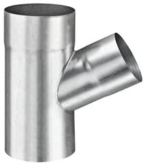 zbs24 Zink Regenrohre Rohrabzweig 100x100mm, Neigung 72°, Abzweig für Regenrohre