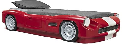Step2 Roadster Toddler to Twin Mitwachsendes Kinderbett | Auto Bett für Kinder in Rot mit Seitenteilen | Autobett aus Kunststoff | Maximale Maße: 218,4 x 119,4 x 40,6 cm