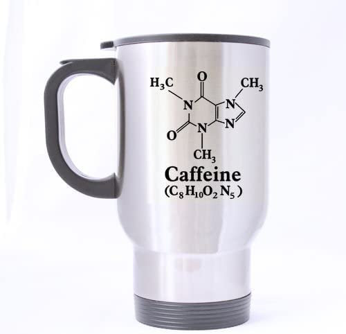Giftme Caffeine Chemistry Stainless Steel Silver Travel Tea/Coffee Mug.