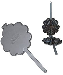 Sellon24 Waffeleisen aus Gusseisen Herzförmige fi 275mm Waffeln Grill Lagerfeuer H2940