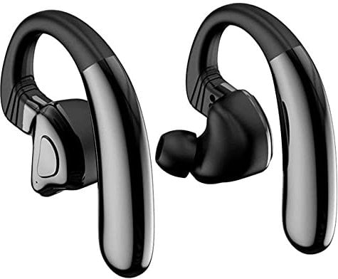 LIIAV Wireless Earbuds Sport Running Ear Hooks Bluetooth Earphone 5.0 in-Ear Wireless Headphones IPX5 Sweat Resistance w/Mic, Built-in Battery Pack for Workout Gym Sport, Black