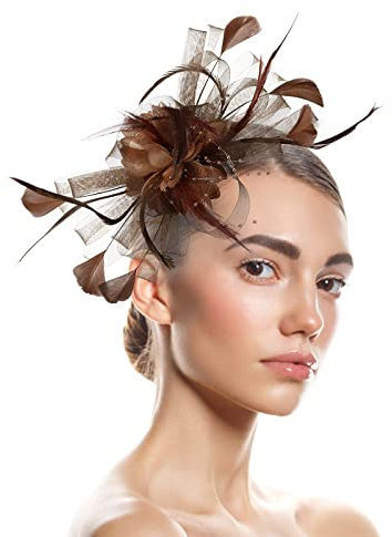 MILAX Fascinator Hut Damen Damen Fasching Kostüm Accessoires Party Hat Headwear Elegant Cocktail Wedding Headbands for Women Girls Fascinator Pill Box Hat Wedding Clip