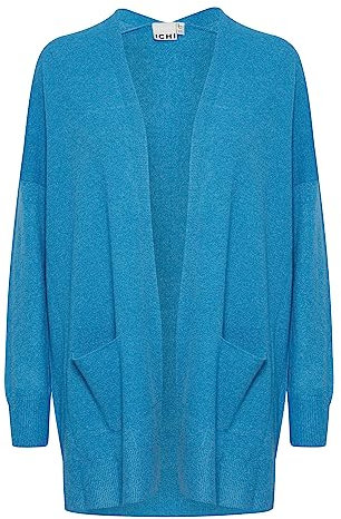 ICHI IHALPA CA7 Damen Lange Strickjacke Feinstrick Cardigan Longstrickjacke Strickcardigan Regular-Fit, Größe:M/L, Farbe:Blithe (174336)