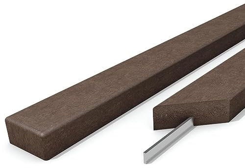 hanit® Bankbohlen, wetterfeste Bankbretter aus Recycling Kunststoff, für Gartenbank etc.; 2,0m Länge; braun (4 Stück)