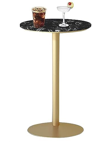 Pub-Bistrotisch, runder Cocktailtisch in Barhöhe mit schwarzer Marmorplatte, Metallsockel und goldfarbenen Tischbeinen, Esstisch für Küche, Esszimmer, Wohnzimmer – Freizeittisch ( Size : 55x75cm )