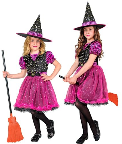 W WIDMANN MILANO Party Fashion - costume da strega per bambini, vestito e cappello da strega, mago, maga, costume da fiaba