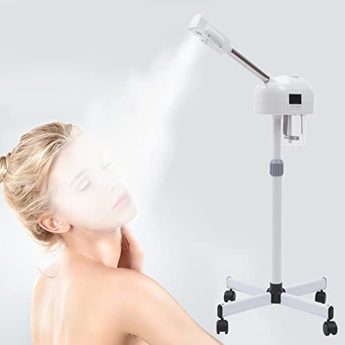 Mobile Gesichtsdampfer Gesichtssauna Vapozon Ozon Nano Ionic Gesicht Dampfgerät Heißes und kaltes Dualspray Facial Nano Sprayer mit LCD Display für Hautaufhellung Hydratation und Stoffwechsel