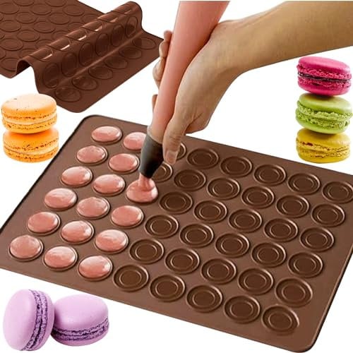 Ruhhy Molde de silicona para macarons, molde de silicona para macarons, molde para hornear galletas, alfombrilla para hornear 22025