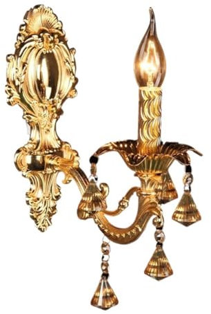 LUOYAOB Wandleuchten Antike Kristallwandleuchten Vintage Bernstein Kristall Wandhalterung Retro Dekoration Wandleuchte for Hotel Nachttisch Wohnzimmer Restaurant Spiegelleuchten