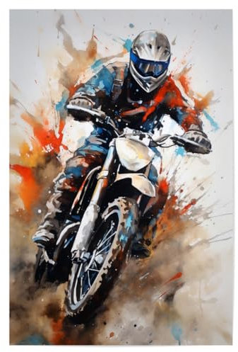 artboxONE Poster 30x20 cm Sport Motocross Watercolor (matart) - Bild Motocross bunt Motocross