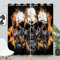 WEQEER Totenkopf Schwarz Horror Blickdichte Gardinen Verdunkelungsvorhang Vorhänge Totenkopf Gardinen Ösen Gothic Vorhänge Skull 3D Verdunkelungsvorhäng Totenkopf (6,183×160BxH (91.5×160cm×2))