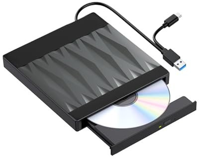 Svemei External CD DVD +/-RW Drive USB 3.0 DVD CD Burner DVD Player for Laptop CD ROM External Drive for Laptop Mac MacBook Pro/Air, Windows 11/10/8/7/Vista, Linux PC