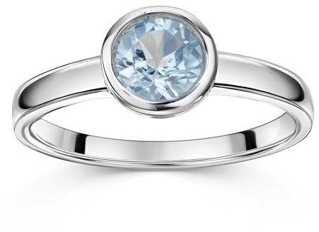 Materia Damenring Silber 925 mit Steinen blau - Naturstein Ring Blautopas SR-171-60