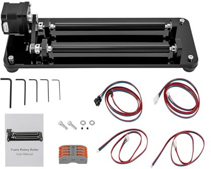 Rotationswalze, Laser Graviermaschine 31x12x8.5cm Laser Engraver Rotary Roller Engraver Rotary Axis Attachment 360°Rotation für Schnitzmaschinen mit einem 42-Schritt-Motor