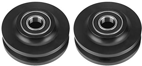 2Pcs Sliding Barn Door Wheel Closet Hardware Roller Cabinet Window Pulley Home Use for Garages Barns Gardens Fences, Black