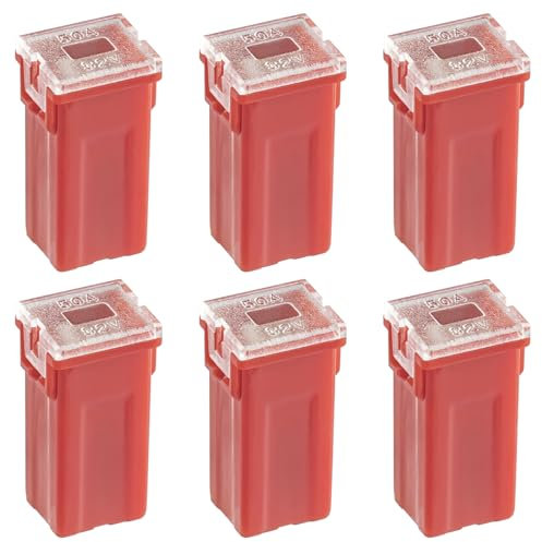ALLECIN 50A Blocksicherung Hohem Profil 50Ampere Tall Standard Profile Box Shaped Fuse Auto Sicherungen Hochprofil KFZ Sicherung für LKW PKW (Packung mit 6 Stück)