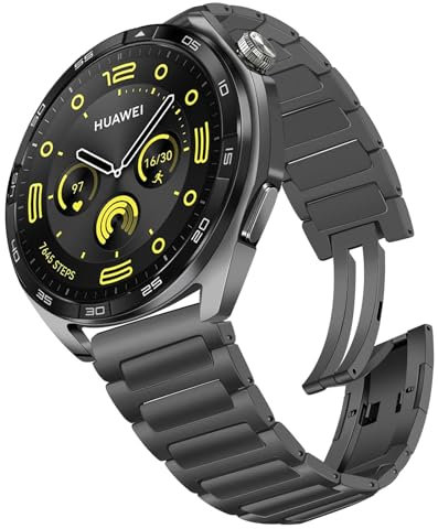 TRUMiRR Kompatibel mit HUAWEI Watch 5 46mm/GT 5 46mm/GT 4/GT 3/Ultimate Titan Armband, 22mm Titan Uhrenarmband Metall Armband Ersatzband