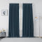 Joydeco Gardinen mit Kräuselband Blickdicht Vorhänge Schienensystem Verdunkelungsvorhang mit Haken Thermovorhang Kälteschutz Schlafzimmer Wohnzimmer 2er Set 245x140cm Marineblau