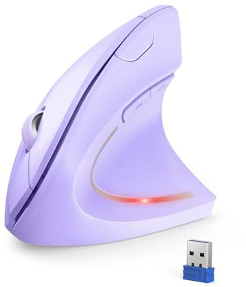 TECKNET Wireless Vertikale Ergonomische Maus, 4800 DPI 5 Tasten Kabellose Optische Maus, 2.4G USB Vertical Ergonomic Optical Mouse Kabellos für Windows und Mac OS