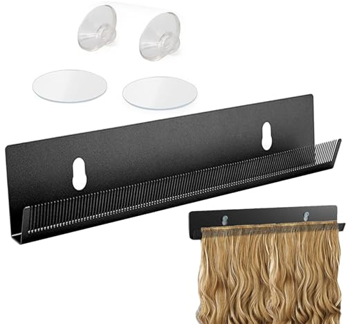 TocaFeank Haarverlängerungs-Aufhänger, Haarverlängerungsständer | Wandmontierter Perückenhalter,Metall-Haarhalter für Friseursalon, Zuhause, hält extra breite Tressen sicher