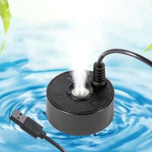 HpLive 5V USB-Brunnen mini nebelmaschine Kleine Steingarten Wasser Fisch Tank Landschaftsbau Nebelmaschine Schuppen, Aquarien, Vasen(Black)