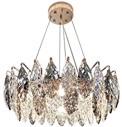 Lu Nan Lampe à Suspension, Lampe Suspendue, Feuille de Cristal LED Lustre Salon Salle à Manger Salon Cristal LED Lustre lumière Vill Verre Suspension LED (Taille : 60 cm)