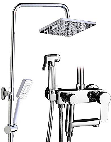 WACEH Shower Badezimmer-Duscharmatur-System, Wand-Duscharmatur-Set mit Hochdruck-Regenduschkopf, einfache Installation bei Badezimmer-Regendusche Shower Head