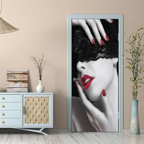 Türbekleben Schöne Frau Türtapete, Selbstklebend TürPoster Schöne Frau Türbilder, 3D Fototapete Türfolie Poster Tapete Türaufkleber Tür Tapeten 77 x 200 cm q.3257