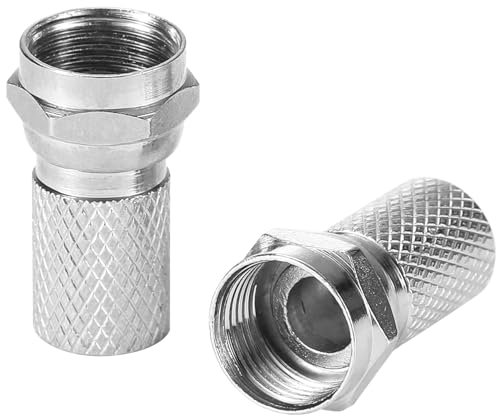 Greluma 20 Pz Connettori coassiali RG6, connettore a vite, tipo F twist-on, nessun attrezzo richiesto, per una facile installazione