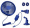 Oxxggkao Ventilateur USB de voiture avec ventouse puissante et clip d'appui-tête, 3 vitesses réglables, rotation à 360°, refroidissement silencieux pour véhicule, maison, bureau