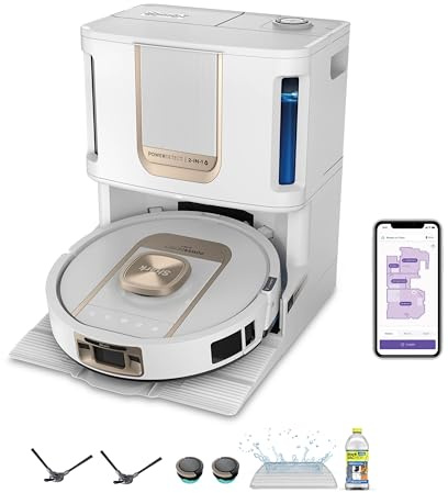 Shark ThermaCharged – Core PowerDetect Nass- und Trocken-Saugroboter | DirtDetect, FloorDetect, automatische Reinigung, EdgeDetect, NeverStuck-Technologie, 3 Stunden ununterbrochene Reinigung