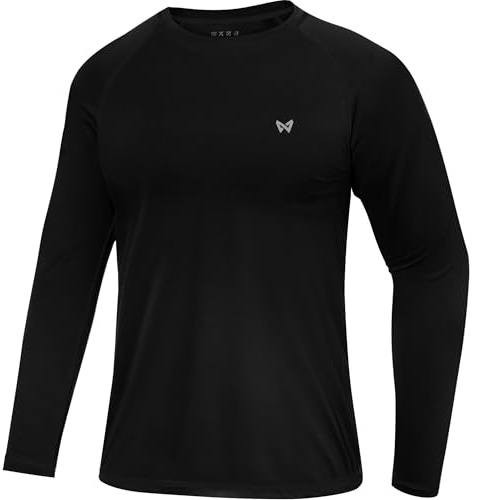WISMBOX Men's Long Sleeve UV Swim Top, UPF 50+ Sun Protection T-Shirt, Quick Dry Rash Vest for Swimming, Hiking & Fishing
