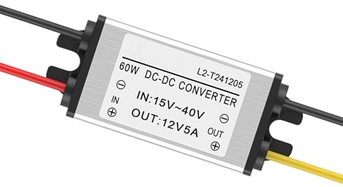 Bucks Einstellbare Konverter - Absenkung Spannungsreduzierer, Stromversorgung 24V auf 12V 5A, Trafo Adapter Modul für LKW RV | LKW Bus Van Cam Navigation Stereo Lautsprecher