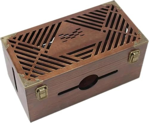 Cable Management Box – Wooden Large Organizer for Desk and TV Stand – Stylish Power Strip and Router Wire Hider