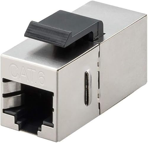 CABLEPELADO Keystone RJ45 hembra a RJ45 hembra CAT 6 STP, Keystone CAT 6 STP, Conector RJ45 hembra-hembra CAT 6 blindado, Adaptador RJ45 hembra panel parcheo, Acoplador de red CAT 6 STP