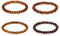 Flongo Armband Gebetskette Armkette, 4 Stück Holz Perle Perlen Kugel Gebetskette Armband Kette Hellbraun Surfer Wickeln für Damen Herren Accessoires Schmuckset