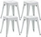 CLP 4er Set Sitzhocker Armin Aus Metall I Stapelbarer Hocker I Sitzhöhe Von 46 cm I Pflegeleichter Arbeitshocker, Farbe:weiß