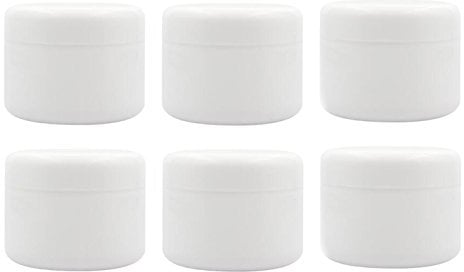 VASANA 6 bottiglie di plastica vuote bianche da 250 ml, a prova di perdite, contenitori rotondi in plastica, contenitori per riporre oggetti da viaggio, bottiglie per lozione