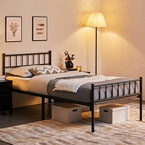 costoffs 3ft Single Metal Bed Frame, Slatted Iron Bed Base with Headboard and Footboard, Black