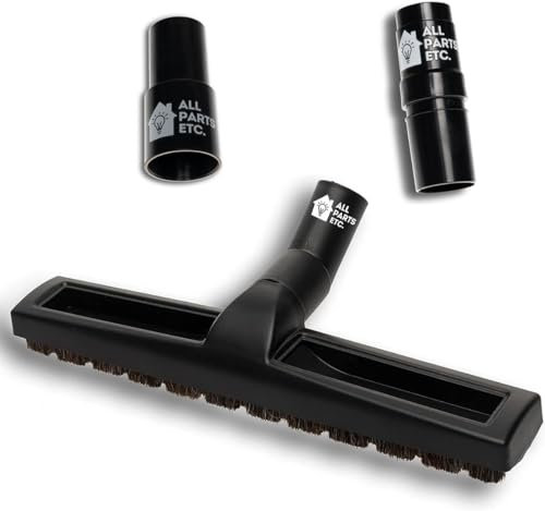 ALL PARTS ETC. 14” Vacuum Floor Brush Attachment for 1.25” Hoses – Includes 1 3/8” & 1.5” Adapters – Universal Fit for Shop Vac, Shark, Miele, Bissell, Hoover, Eureka, Dirt Devil & More