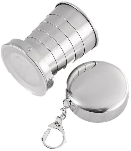 Gobelet pliable en acier inoxydable - Kit d'outils de voyage - Équipement de sport en plein air - Portable - Camping - Randonnée - Briquet tendance