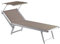 Decorspace Lettino prendisole Jesolo in alluminio e texilene per piscina e giardino con tettuccio (1, Caffè)