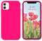 DOMAVER Silicone Cover per telefono iPhone 11 Liquide, Case in microfibra Fodera, Custodia per iPhone 11 Antiurto Antigraffio Cover sottile iPhone 11, Rosa Fluo