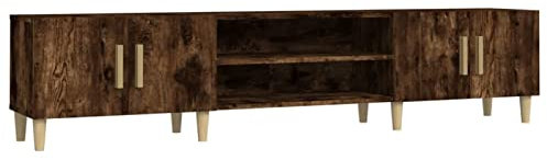Homgoday TV Schrank Smoked Oak 180x31.5x40cm Engineered Wood Entertainment Center Cabinet TV Stand HiFi Cabinet Stereo Cabinet TV Unit Living Room Furniture Home Indoor Storage Chest 381