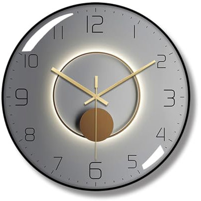 Ergocar Reloj de metal silencioso Art Deco para sala y dormitorio, oficina