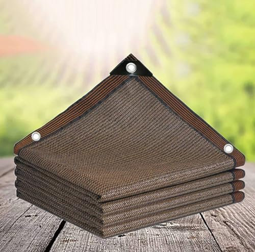Filet Ombrage Serre Tunnel Toile Pergola Toile d'ombrage Oeillets Respirant Rafraîchissant Filets 90% d'ombrage Balcon Filet Jardin Terrasse Balcon Camping Pergola L'éxtérieur,brown-3x3m